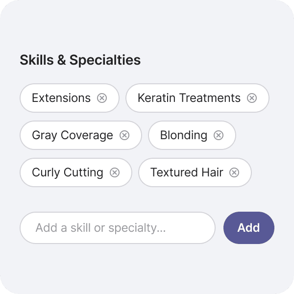 Step 2: Select your skills, certs, & specialties