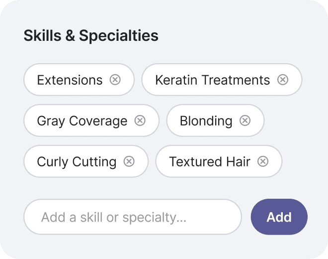 Step 2: Select your skills, certs, & specialties